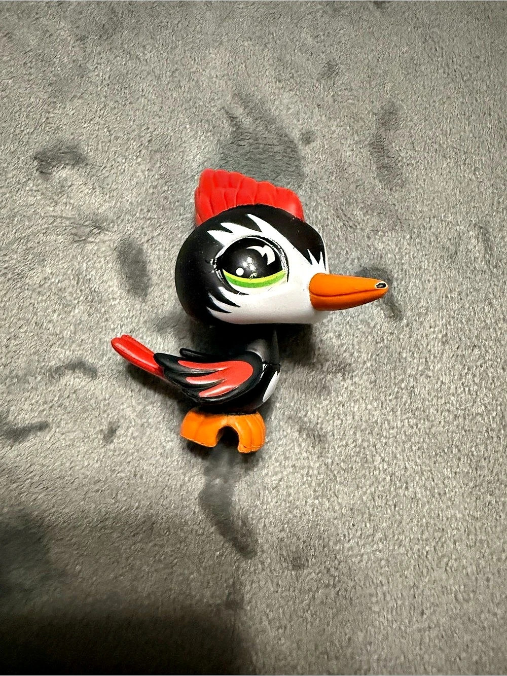 Littlest Pet Shop LPS #3571 Woodpecker Black White Red 2014